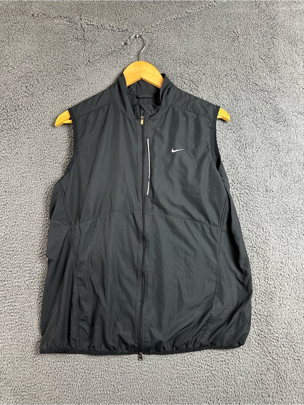Nike Womens Running Vest Black Full Zip Mesh Back Reflective XL